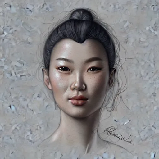 Prompt: a beautiful hyperrealistic bruletova portrait asian and body in pencil from a photo, by peter mohrbacher, technical drawing, blueprint diagram, trending on artstation