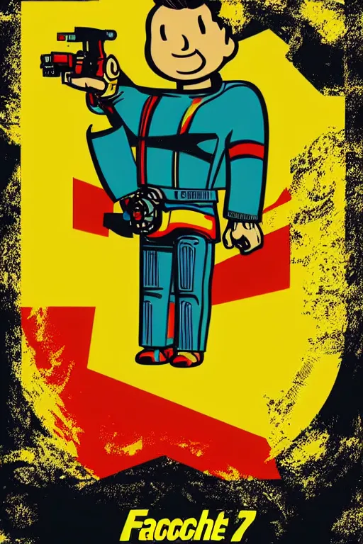 Image similar to fallout 7 6 retro futurist illustration art by butcher billy, sticker, colorful, illustration, highly detailed, simple, smooth and clean vector curves, no jagged lines, vector art, smooth andy warhol style