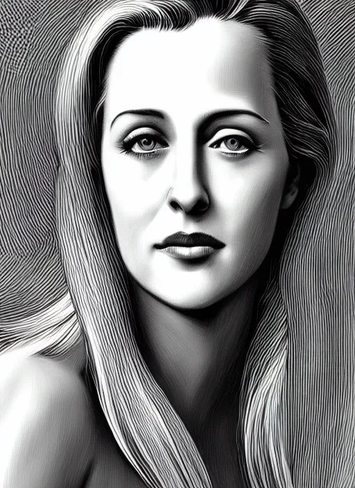 Image similar to a beautiful painting of young gillian anderson by carlos botong francisco, detailed, trending on artstation, hd, masterpiece