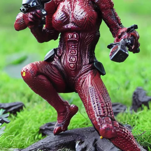 Image similar to ||80mm resin detailed miniature of a Alien || fight against ||a Female warrior||, Product Introduction Photos