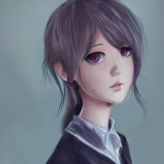 Image similar to portrait of natsuki from ddlc, elegant, intricate, digital painting,, concept art, smooth, sharp focus, illustration, art by satchel