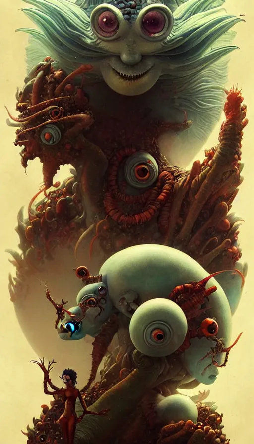 Image similar to exquisite imaginative imposing weird creature movie poster art humanoid anime movie art by : : james jean weta studio tom bagshaw frank frazetta studio ghibli