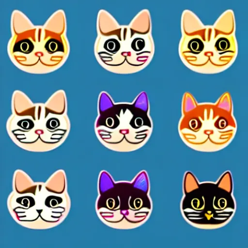 Image similar to A sticker pack of cats, digital art, vector image, illustrator, 8k resolution