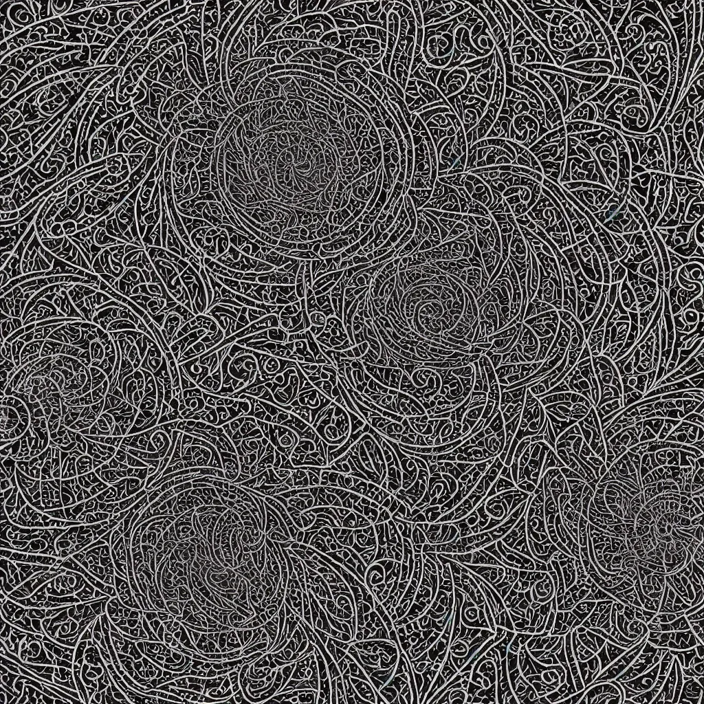 Prompt: intense filigree optical illusion SVG