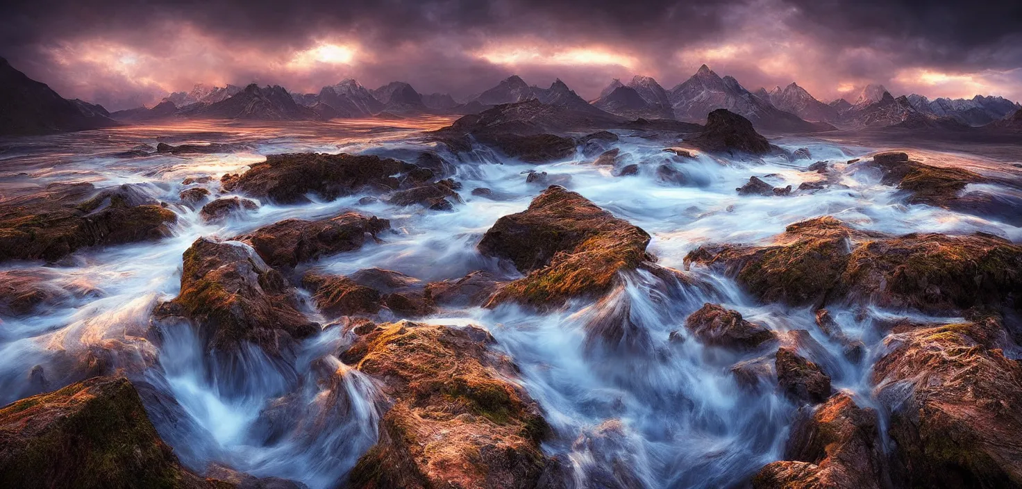 Image similar to amazing landscape photo of an award - winner photograph by marc adamus, beautiful dramatic lighting