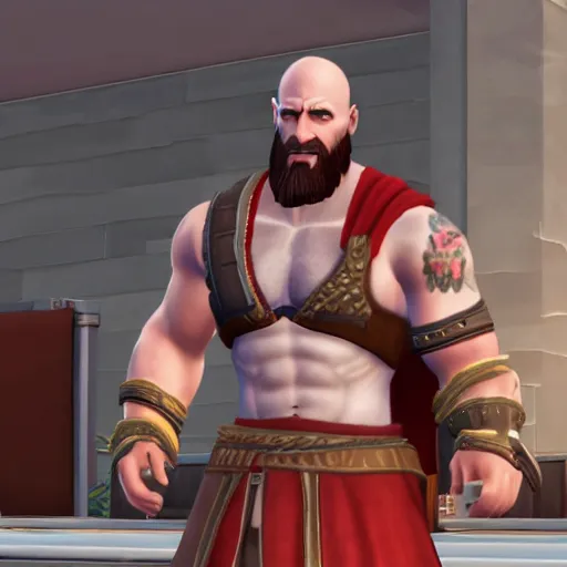 Image similar to Kratos in the Sims 4