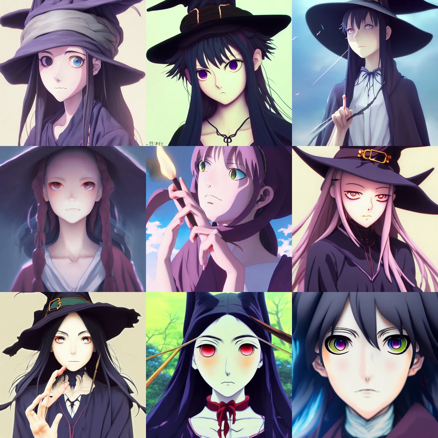 Prompt: a portrait of a witch casting a spell, finely detailed features, closeup of the face, perfect art, gapmoe yandere grimdark, trending on pixiv fanbox, painted by makoto shinkai, takashi takeuchi, studio ghibli, akihiko yoshida