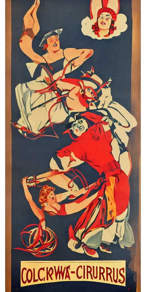 Prompt: 1930s circus poster