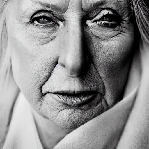 Prompt: photographic portrait by Annie Leibovitz of Donald Trump as a woman, closeup, foggy, sepia, moody, dream-like, sigma 85mm f/1.4, 15mm, 35mm, 4k, high resolution, 4k, 8k, hd, full color