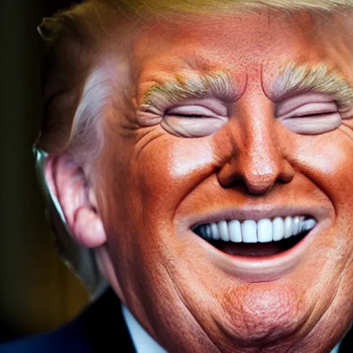 Prompt: donald trump smiling revealing black and rotten teeth