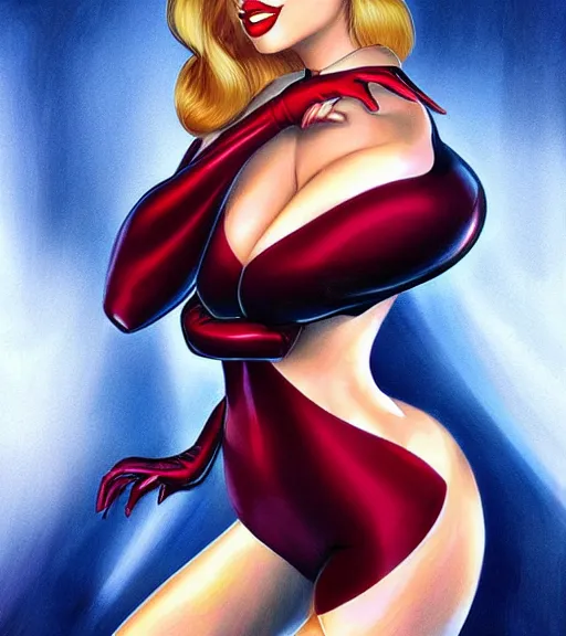 Image similar to Taylor Swift cosplaying as jessica rabbit, by artgerm, deviantart