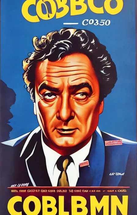 Image similar to columbo in 1 9 5 0 s pulp spy thriller movie poster, highly detailed, illustration, mgm studios, david klein, reynold brown