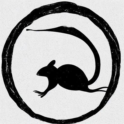 Prompt: circular logo of a muad'dib jerboa from dune in minimalist style