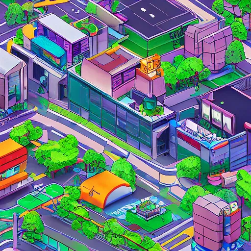 Image similar to “ tokyo in the style of digimon world background render ”
