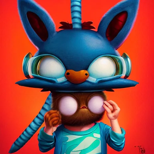 Image similar to lofi teemo from league of legends portrait, Pixar style, by Tristan Eaton Stanley Artgerm and Tom Bagshaw.