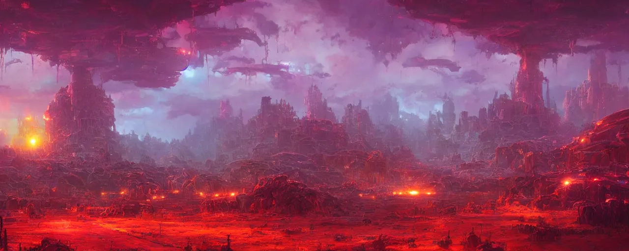 Prompt: ” otherwordly landscape radioactive wasteland, [ cinematic, detailed, epic, widescreen, opening, establishing, mattepainting, photorealistic, realistic textures, octane render, art by paul lehr ] ”