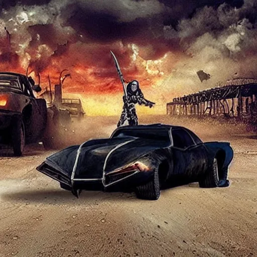 Image similar to mad max style bat mobile