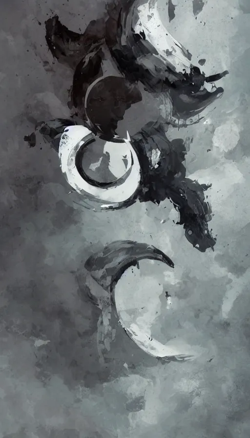 Image similar to Abstract representation of ying Yang concept, by Greg Rutkowski