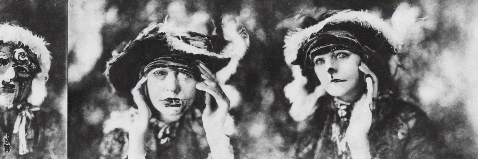 Prompt: 1920s portrait photography of tyrolean folklore mask