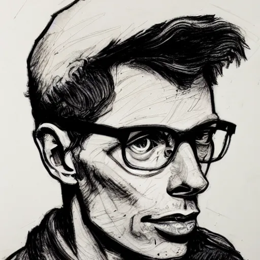 Image similar to a realistic yet scraggly portrait sketch of the side profile of a stern and sophisticated idubbbz, trending on artstation, intricate details, in the style of frank auerbach, in the style of sergio aragones, in the style of martin ansin, in the style of david aja, in the style of mattias adolfsson