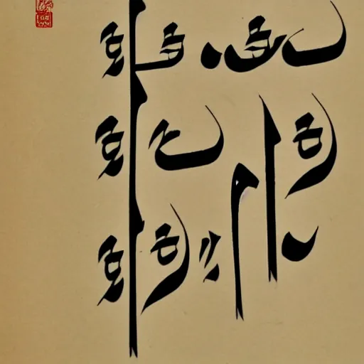 Prompt: poem written in arabic chinese script