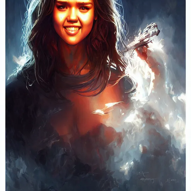 Image similar to the thing jessica alba john carpenter by stanley artgerm lau, wlop, rossdraws, frank frazetta, andrei riabovitchev, marc simonetti