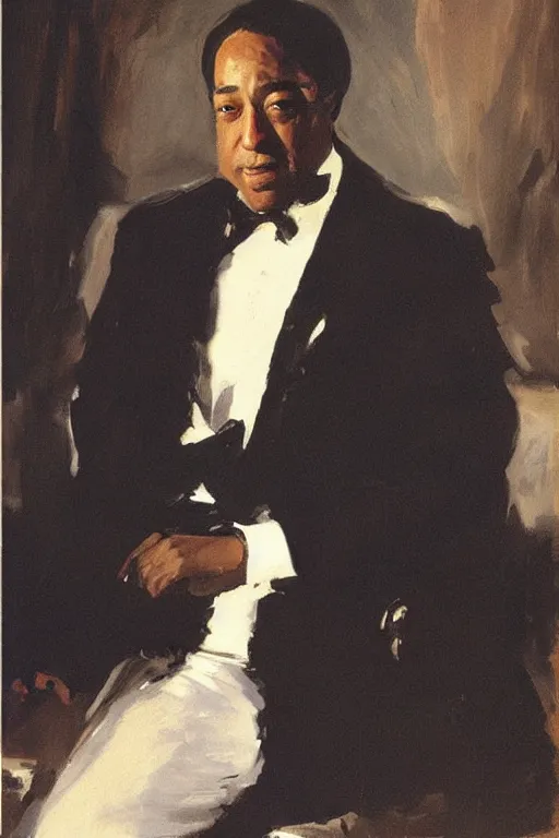 Prompt: “portrait of Duke Ellington, by John Singer Sargent”