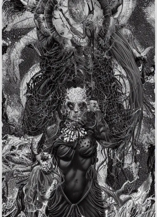 Image similar to Demon goddess painting by Dan Hillier, trending on artstation, artstationHD, artstationHQ, 4k, 8k