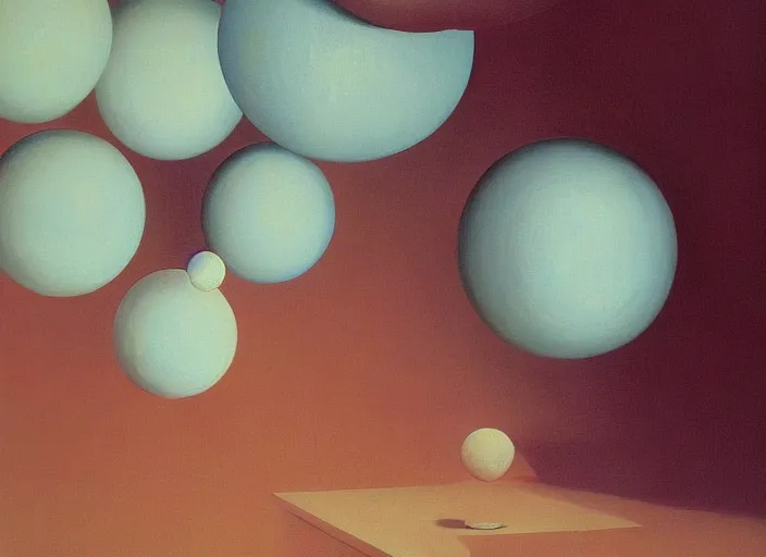 Image similar to spherical goo rounded spheres melting Edward Hopper and James Gilleard, Zdzislaw Beksinski highly detailed
