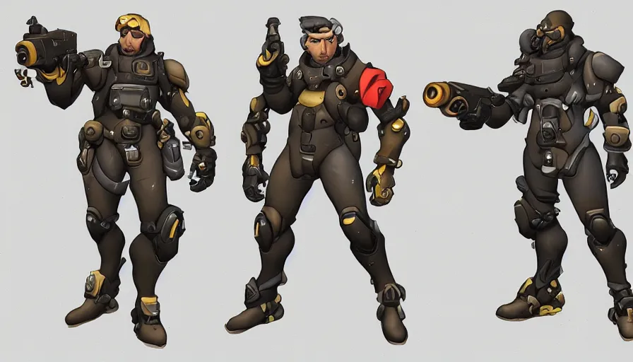 Image similar to Concept art for new overwatch character: Sabotuer, French Special Ops, Skinny, Spy, Uses C4, Roguish, and Hand Grenades, Dark Humor, Male, Rugged, Dagger, Contra, Fast,