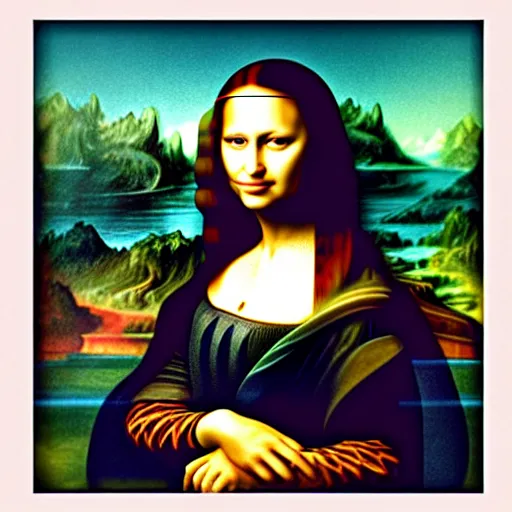 Image similar to a photo of angelina jolie as mona lisa