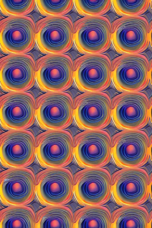 Image similar to seamless 2 d pattern of stunning planets and galaxies, designed by edward hopper, geometric lines, award winning graphic design, 8 k, 4 k