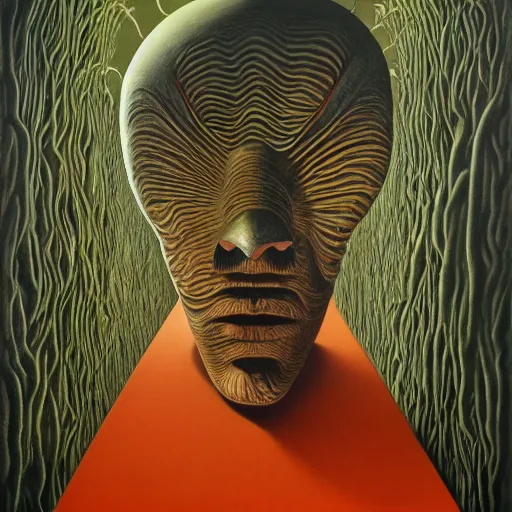 Image similar to anonymous by jacek yerka, alex gray, zdzisław beksiński, dariusz zawadzki, jeffrey smith and h.r. giger, oil on canvas, 8k highly professionally detailed, trending on artstation