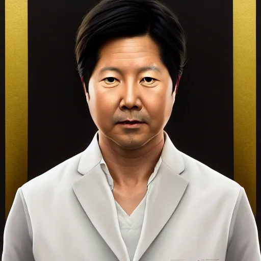 Image similar to symmetry portrait of ken jeong, intricate, elegant, highly detailed, digital painting, artstation, concept art, smooth, sharp focus, illustration, art by artgerm and greg rutkowski and alphonse mucha