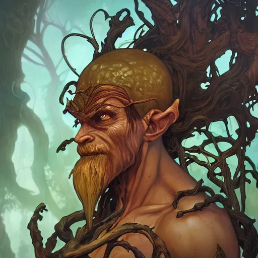 Image similar to treebeard as dhalsim from street fighter, 4 k, ultra realistic, detailed focused art by artgerm and greg rutkowski and alphonse mucha