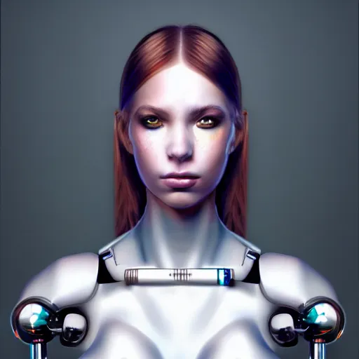 Image similar to beautiful girl cyborg, fullbody, full shot, hyper realisti, artstaition, deviantart