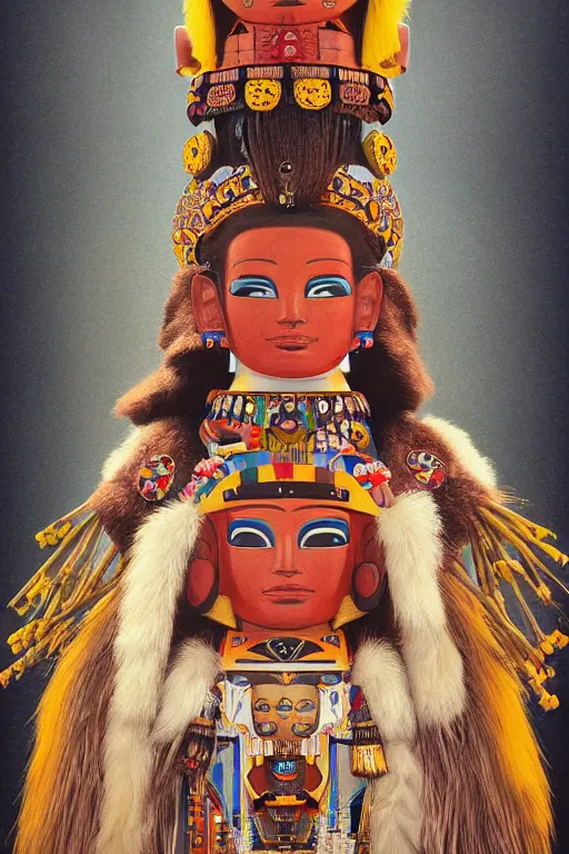 Image similar to portrait of a beautiful a Hopi kachina doll, Warhammer, highly detailed, artstation, illustration, art by Gustav Klimt and Range Murata and Ilya Kuvshinov and Sakimichan