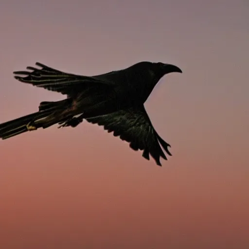 Image similar to a very HD and realistic photo of a crow flying over an accident, people used to say that the crow is the incarnation of the spirit of the accident victim who died