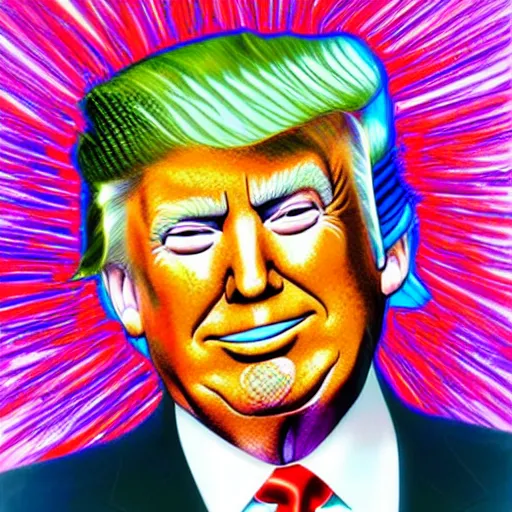 Image similar to “ donald trump painted by lisa frank ”