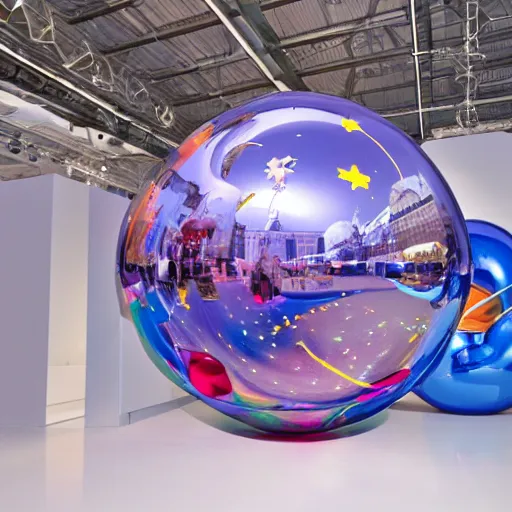 Prompt: Liminal space in outer space by Jeff Koons