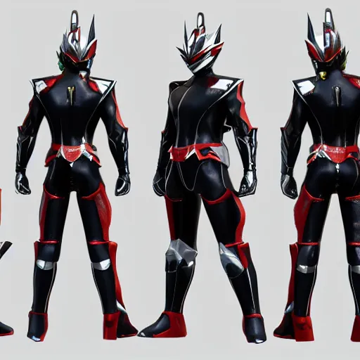 Prompt: Tokusatsu character based on Ferrari, unreal engine, 3D model