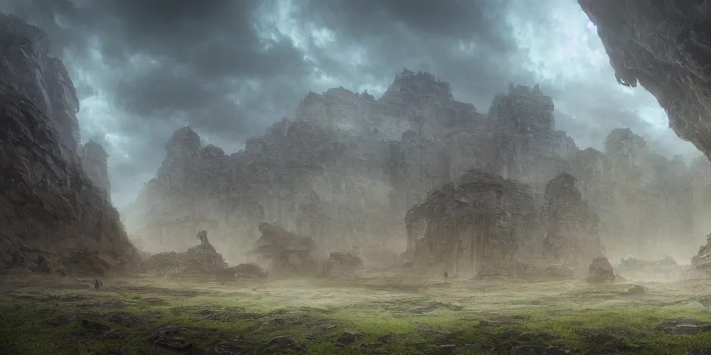 Prompt: A digital intricate illustration concept art of massive prehistoric city, stunning massive ornately Mesolithic Neolithic inspired art by Renato muccillo and Andreas Rocha and Johanna Rupprecht + symmetry + natural volumetric lighting, realistic 4k octane beautifully detailed render, 4k post-processing, highly detailed, intricate complexity, epic composition, magical atmosphere, cinematic lighting + masterpiece, trending on artstation