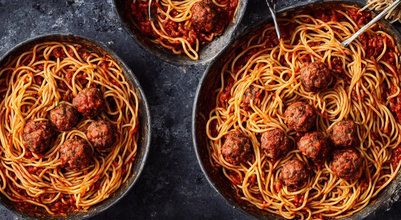 Prompt: 3 0 perfect woman bodies flying inside spaghetti bolognesa with meatballs and hundred rusted perfect woman bodies flying in stormy clouds