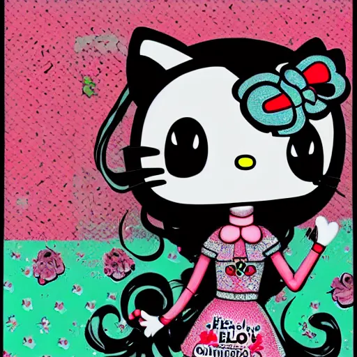 Image similar to Hello Kitty, artwork by Jasmine Becket-Griffith,