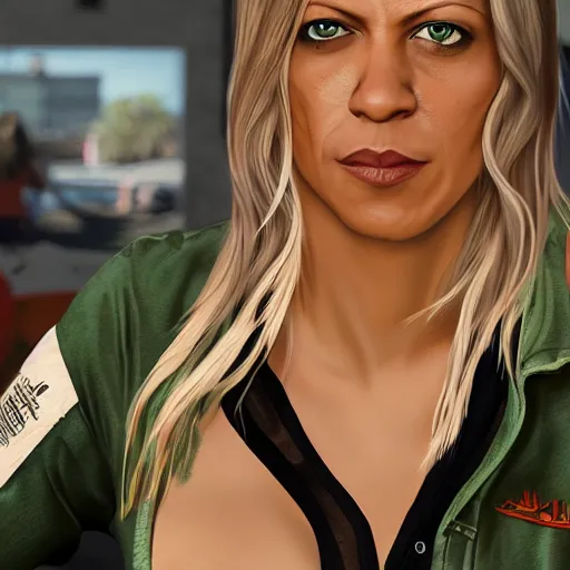 Image similar to kaitlin olson gta 5 artwork, trending on artstation, 8 k, ultra detailed