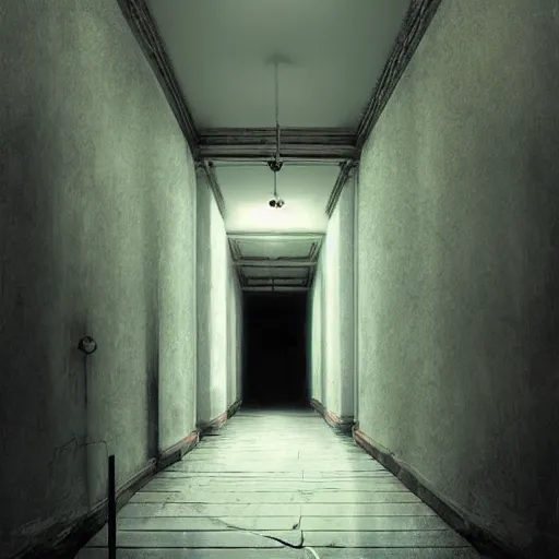 Prompt: michal karcz painting of pennywise standing in a liminal hallway. , horror theme, detailed, elegant, intricate, 4k,