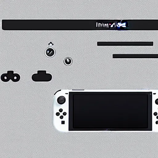 Image similar to a detailed blueprint of a Nintendo Switch