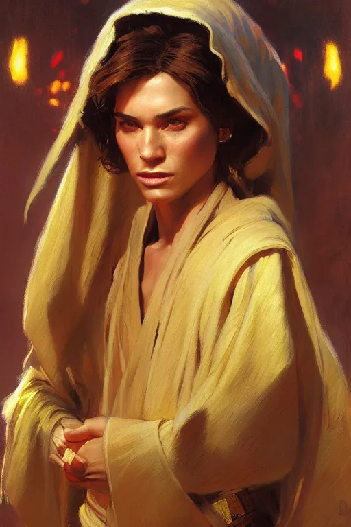 Image similar to detailed portrait of a beautiful kenvin conroy dressed as jedi, painting by gaston bussiere, craig mullins, j. c. leyendecker