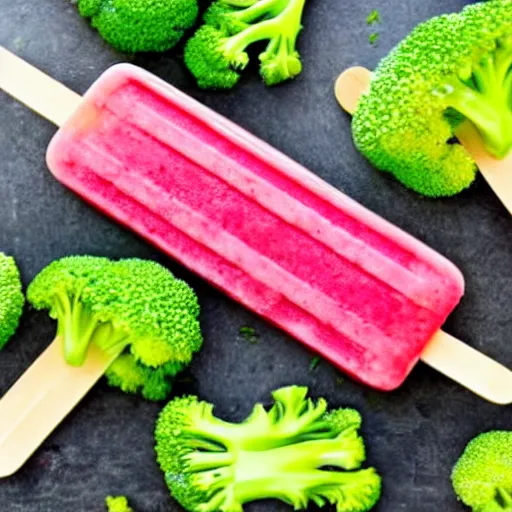 Image similar to popsicle made out of broccoli