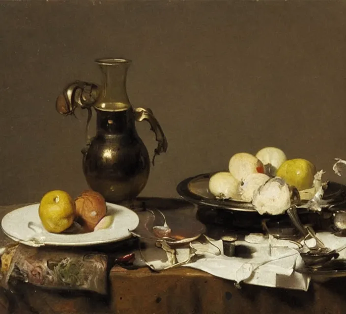 Image similar to still life by willem claesz heda